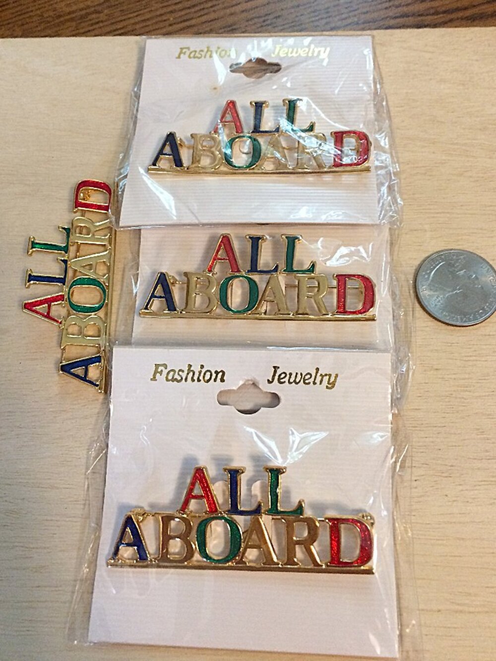 Cruise Lovers' Brooch Pins NOS Lot of 4